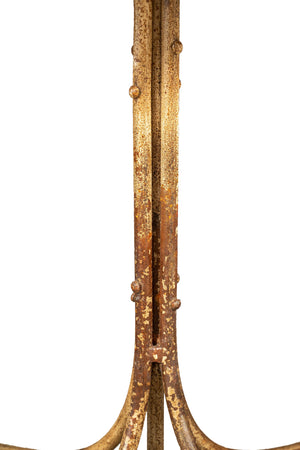 Biscottini Tavolo Biscottini Quadrato 70x70x76 Ferro Battuto Bianco Anticato Forgiato a