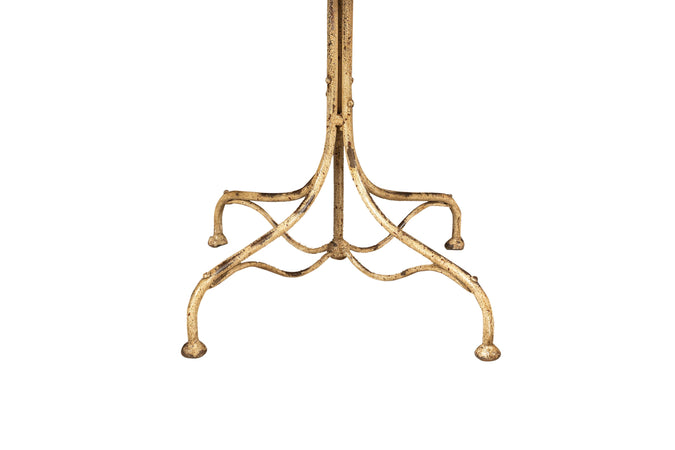 Biscottini Tavolo Quadrato Biscottini Ferro Battuto Finitura Bianca Anticata 80x80x76