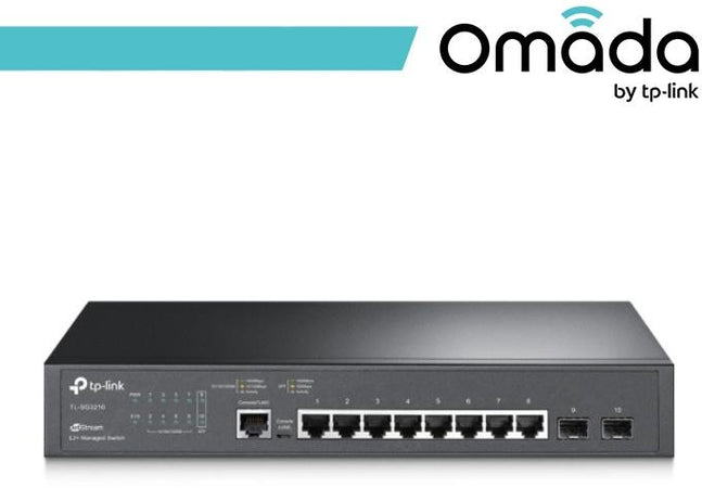 Omada Switch Managed L2+ con 8 Porte Gigabit e 2 Slot SFP - SG3210