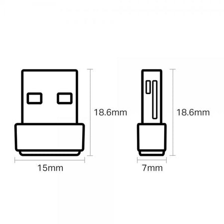 Scheda di rete AC600 con adattatore USB Tp-Link Archer T2U Nano - Standard wireless WLAN IEEE 802.11b, IEEE 802.11g, IEEE 802.11n- Wi-Fi AC Dual Band - Wifi