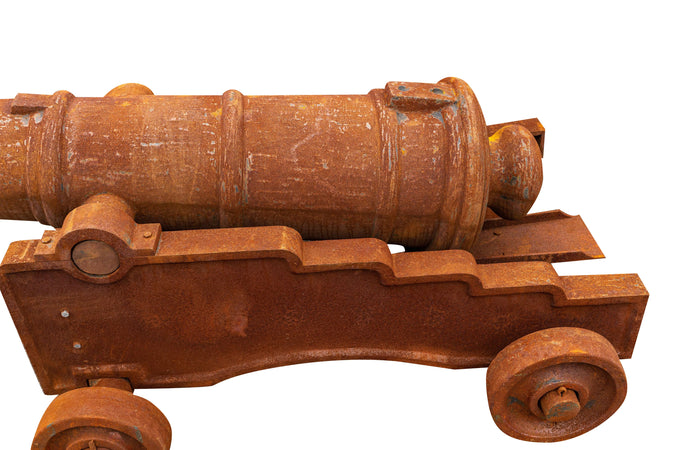 Biscottini Biscottini Cannone d'Epoca Ghisa L215xP95xH80 Statua Giardino Arredo Vintage