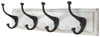 Biscottini Attaccapanni da parete in legno massiccio e ferro forgiato a mano finitura bianco anticato 60x12x16 cm