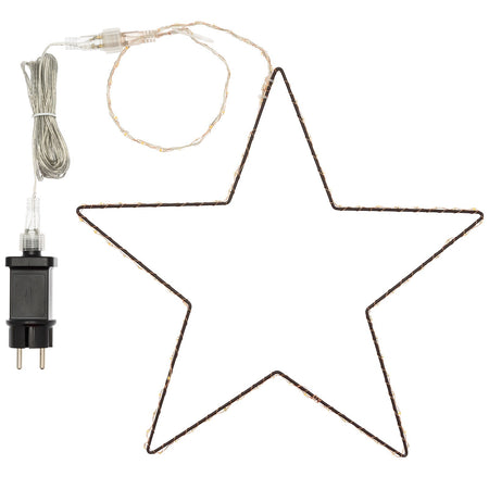 Stella luminosa a 5 punte con micro led bianco caldo decorazione natalizia per esterno appendibile