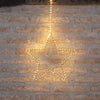 Stella luminosa a 5 punte con micro led bianco caldo decorazione natalizia per esterno appendibile