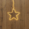 Stella luminosa a 5 punte con micro led bianco caldo decorazione natalizia per esterno appendibile