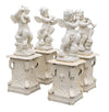 Biscottini Set 4 statue in fusione di ghisa finitura bianca anticata