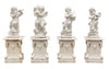 Biscottini Set 4 statue in fusione di ghisa finitura bianca anticata