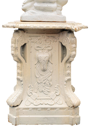 Biscottini Set 4 statue in fusione di ghisa finitura bianca anticata