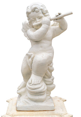 Biscottini Set 4 statue in fusione di ghisa finitura bianca anticata