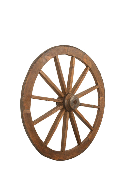 Biscottini Ruota Carro Antica Biscottini Restaurata 159x30x159 Legno Robusta Decorazione