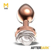 Plug Anale in Metallo Rosegold taglia M con Rosa Bianca