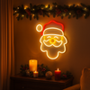 Figura di Babbo Natale a neon connessione USB per decorazioni natalizie 42 x 35 cm