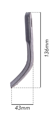 Coltello trincia a Y lunghezza 136mm adattabile Tierre