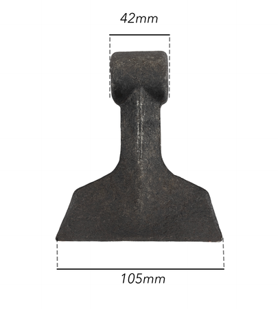 Mazza trincia dentata 100x120mm attacco 42mm e foro 20,5mm