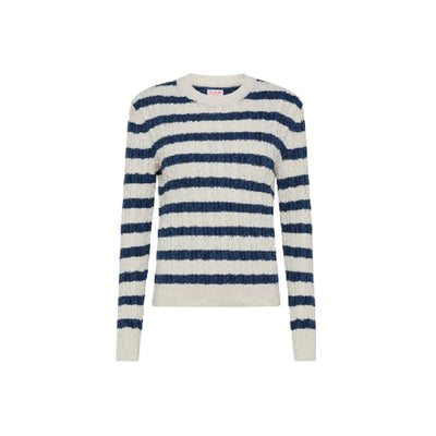 SUN68 Sun68 - Round Cable Stripes L/s 3983 Porcellana/blu P. K32220 da donna