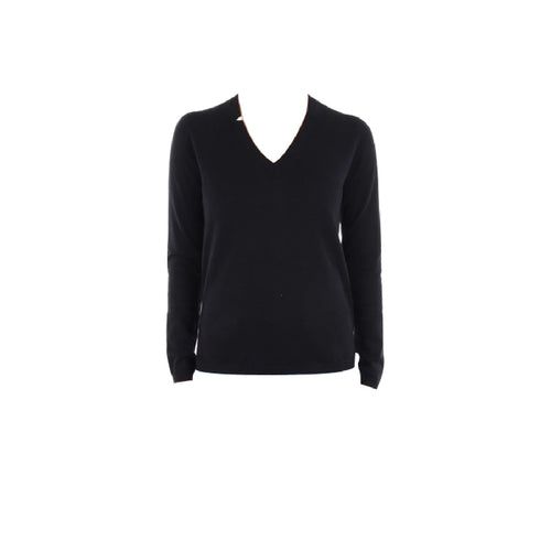 SUN68 Sun68 - V Neck Solid L/s Nero K30201 da donna