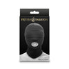 Cappuccio nero maschera integrale aderente con foro per la bocca BDSM fetish