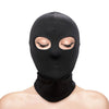 Cappuccio nero maschera integrale aderente con fori per gli occhi BDSM fetish