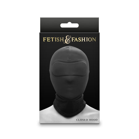 Cappuccio nero maschera integrale aderente senza fori BDSM fetish