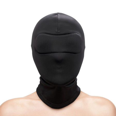Cappuccio nero maschera integrale aderente senza fori BDSM fetish