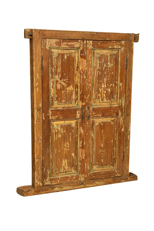 Biscottini Finestra Antica Restaurata Biscottini Legno Teak 107x11x140 Arredo Casa Unico