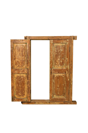 Biscottini Finestra Antica Restaurata Biscottini Legno Teak 107x11x140 Arredo Casa Unico