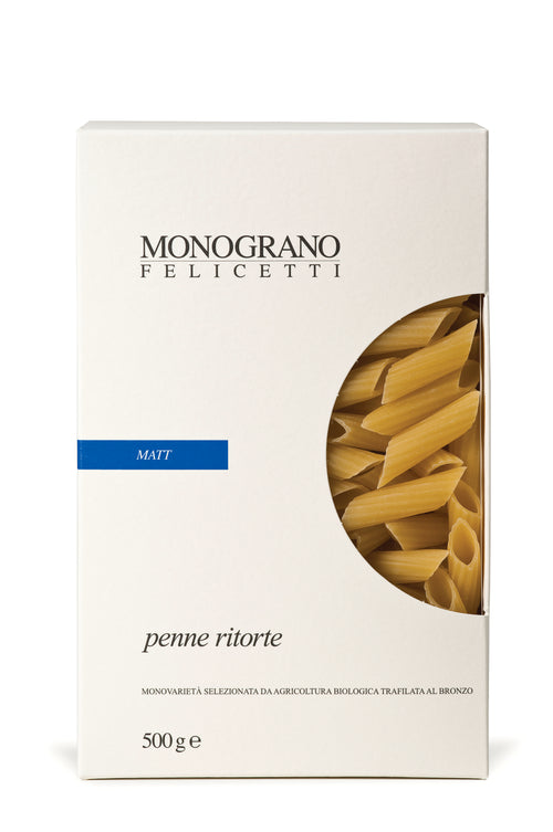 Monograno Felicetti Pasta Penne Ritorte Astucciate Grano Mat Bio - Pastificio Felicetti