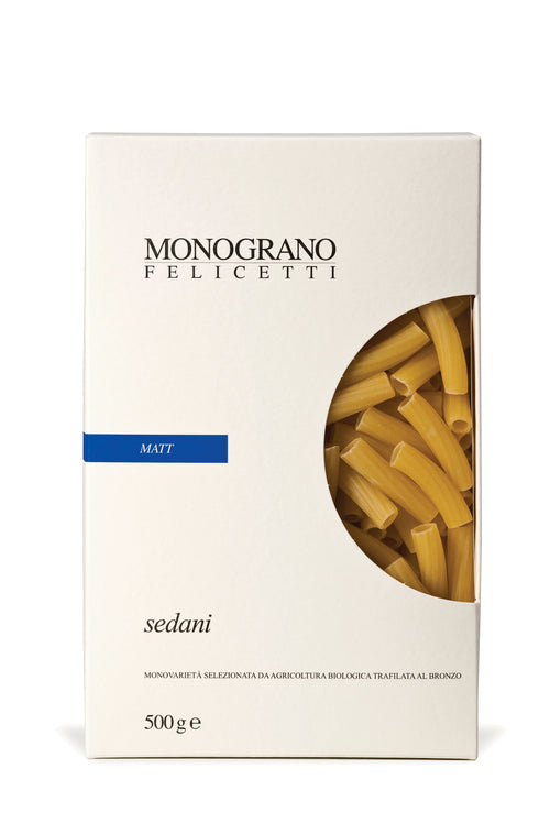 Monograno Felicetti Pasta Sedani Astucciate Grano Mat Bio - Pastificio Felicetti