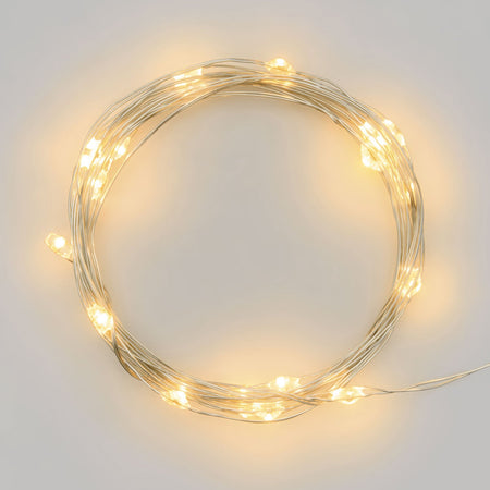 Luci di natale catena con Micro Led e filo in metallo a batteria per interno