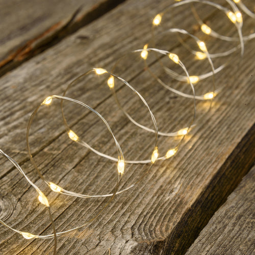 Luci di natale catena con Micro Led e filo in metallo a batteria per interno