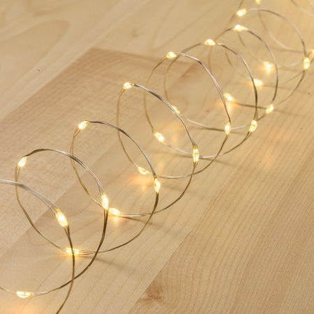 Luci di natale catena con Micro Led e filo in metallo a batteria per interno