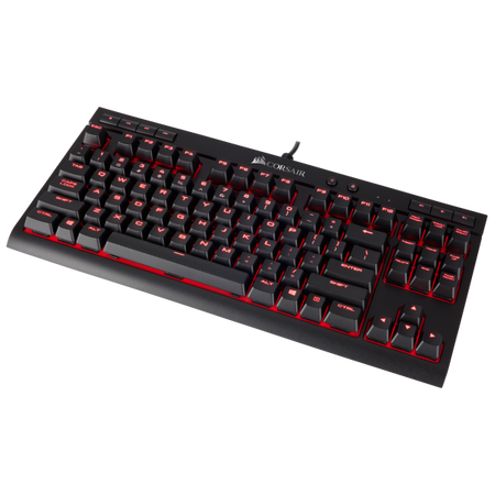 La tastiera CORSAIR K63 e' priva di tastierino numerico e presenta switch meccanici CHERRY MX Red per il massimo delle prestazioni. La retroilluminazione brillante a LED rossi per ciascun tasto conse