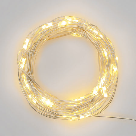 Luci di natale catena con Micro Led e filo in metallo a batteria per interno