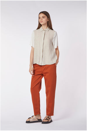CAMICIA BIMATERIALE INCROCIO DIETRO