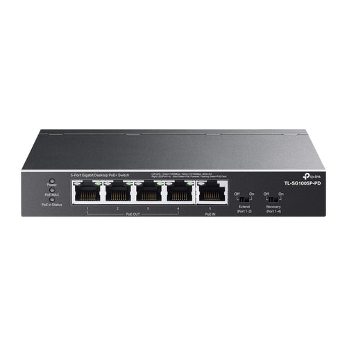 TP-Link 5-Porte Gigabit Desktop PoE+ Switch con 1-Port PoE++ In e 4-Port PoE+Out