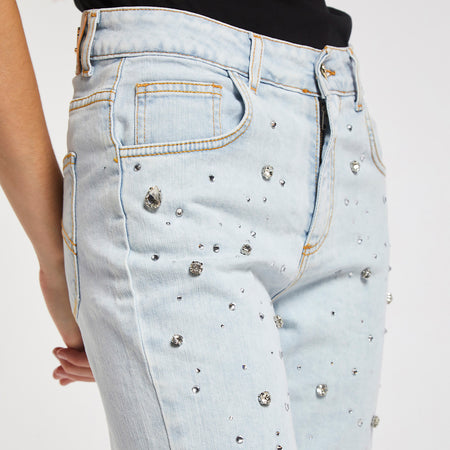 PANTALONE REGULAR CON STRAS