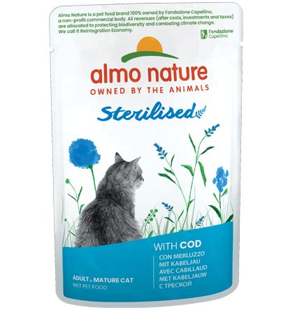 Almo Nature Bustina Sterilised gusto Merluzzo per Gatti Adulti 70gr