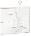 Biscottini Attaccapanni da parete in legno massiccio e ferro forgiato a mano finitura bianco anticato 78x10x21 cm