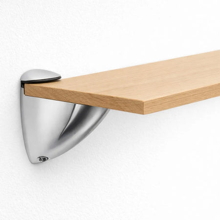 Coppia di Reggimensola Cromo Satinato per Piani in Legno
