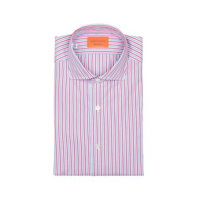 GRIGIO Camicia Camicia Riga Rosa/Celeste da uomo