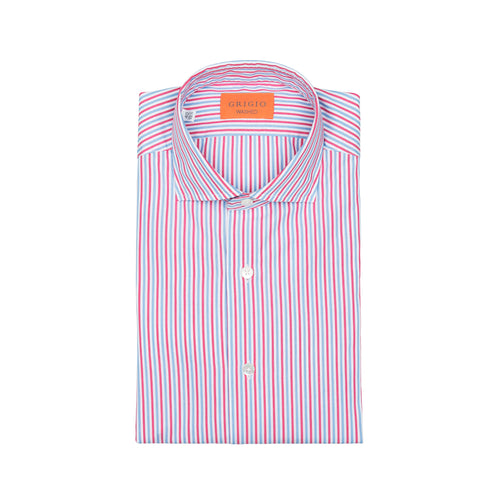 GRIGIO Camicia Camicia Riga Rosa/Celeste da uomo