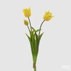 Fiore artificiale tulipano effetto realistico con stelo e foglie verdi