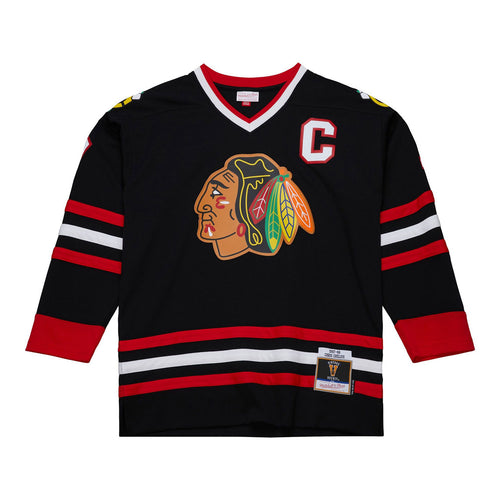 MITCHELL AND NESS Mitchell and Ness Blue Line Chris Chelios Chicago Blackhawks Dark Alternate 1997 Jersey da uomo