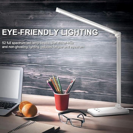 Lampada da scrivania a LED dimmerabile, 5 colori e 10 livelli di luminosità