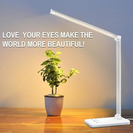Lampada da scrivania a LED dimmerabile, 5 colori e 10 livelli di luminosità
