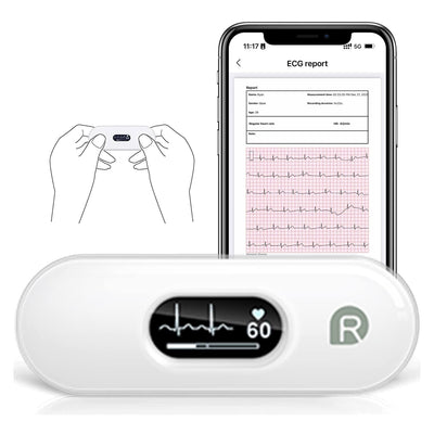 WELLUE Sensore Cardiaco ECG Portatile Wireless Bluetooth con Display OLED