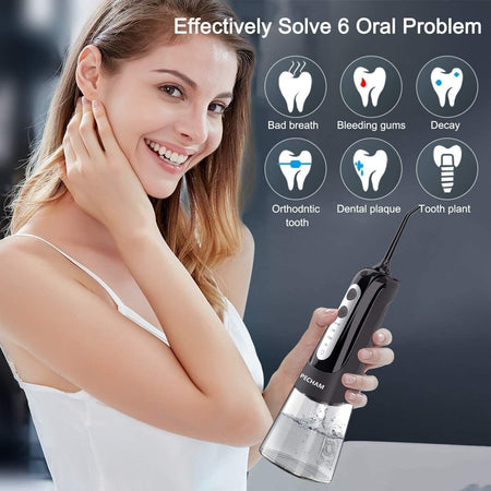 Idropulsore Dentale Portatile, PECHAM Irrigatore Orale pulizia denti 4 Modalità
