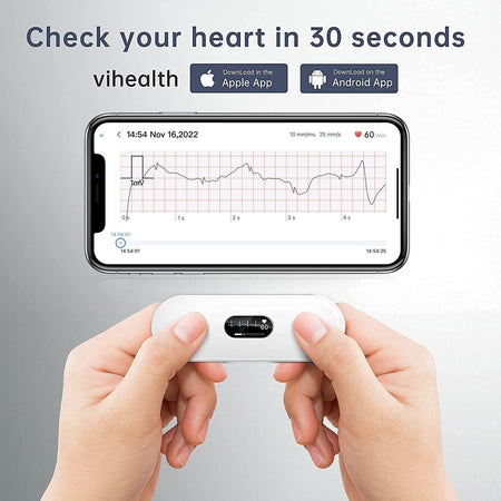 WELLUE Sensore Cardiaco ECG Portatile Wireless Bluetooth con Display OLED