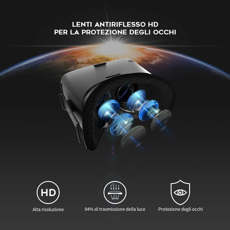 Occhiali VR V5 per cellulari, Regali Occhiali HD VR 110° FOV Auricolare