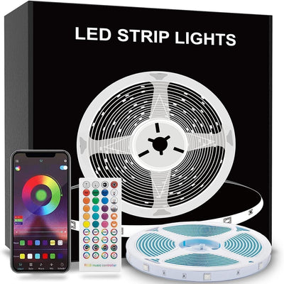 Striscia LED 5 Metri, Bluetooth RGB Smart 5M con Telecomando, App Controllato